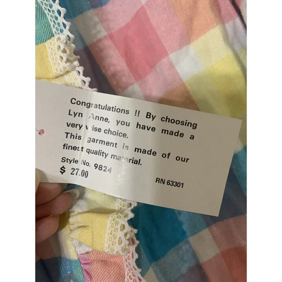 Vintage NWT Lyn Anne Maxi Flannel Granny Ruffle Nightgown 100% Cotton Size S (P6 - Picture 4 of 10